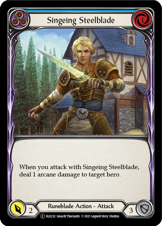 Singeing Steelblade (Blue) [U-ELE232] (Tales of Aria Unlimited)  Unlimited Normal | Boutique FDB TCG
