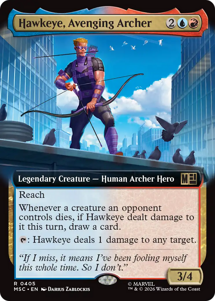 Hawkeye, Avenging Archer (Extended Art) [Marvel Super Heroes Commander] | Boutique FDB TCG