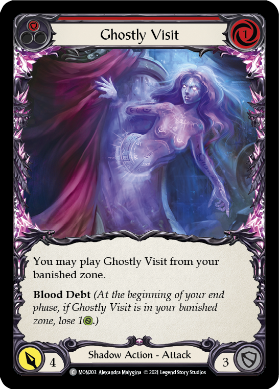 Ghostly Visit (Red) [MON203-RF] (Monarch)  1st Edition Rainbow Foil | Boutique FDB TCG