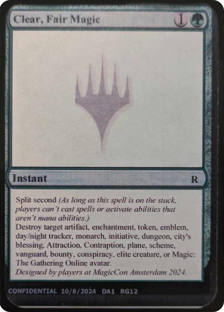 Clear, Fair Magic [Un-Known Event Playtest Cards] | Boutique FDB TCG