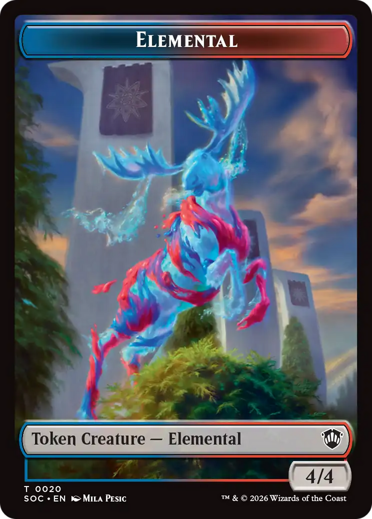Elemental (0020) // Treasure Double-Sided Token [Secrets of Strixhaven Commander Tokens] | Boutique FDB TCG