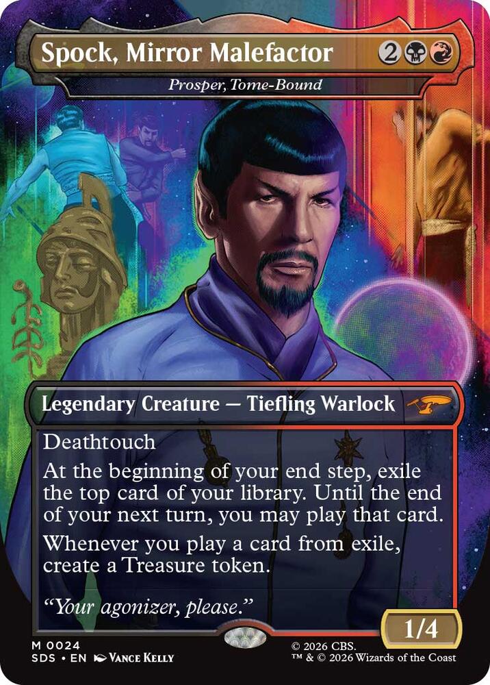 Spock, Mirror Malefactor - Prosper, Tome-Bound (Borderless) (24) [Star Trek: Stardates] | Boutique FDB TCG