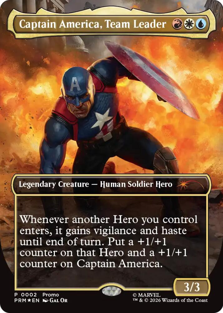 Captain America, Team Leader (Borderless) (2) [Unique and Miscellaneous Promos] | Boutique FDB TCG