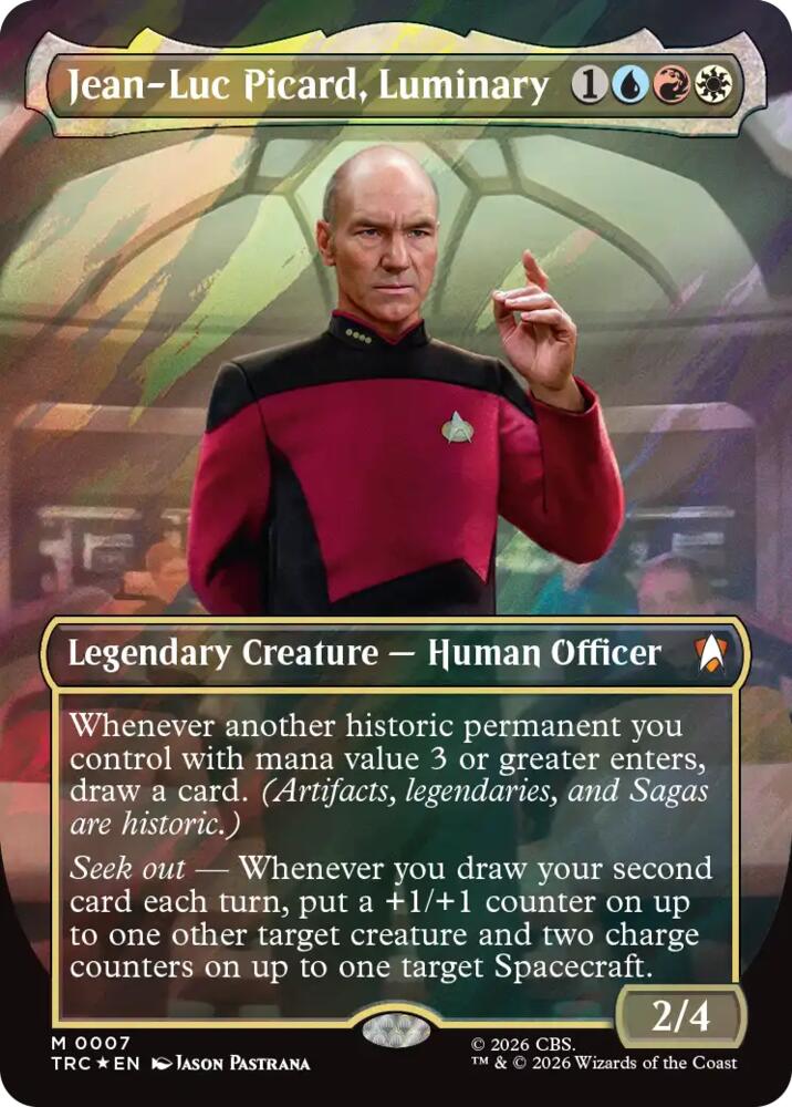 Jean-Luc Picard, Luminary (Borderless) (Surge Foil) (7) [Star Trek Commander] | Boutique FDB TCG