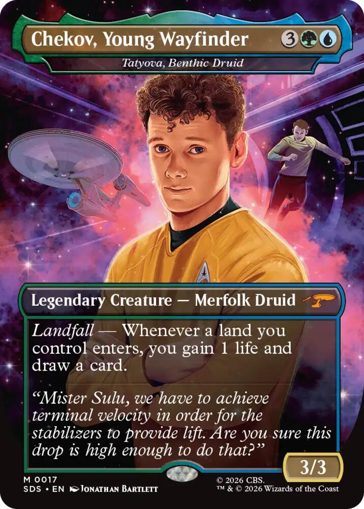 Chekov, Young Wayfinder - Tatyova, Benthic Druid (Borderless) (17) [Star Trek: Stardates] | Boutique FDB TCG