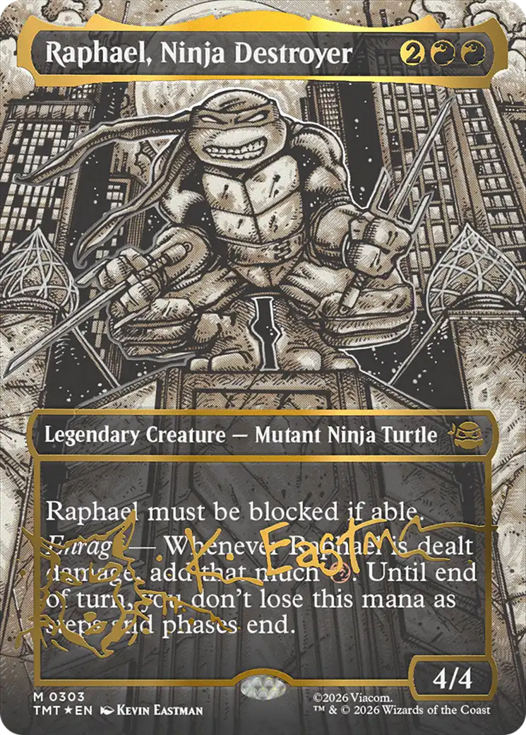 Raphael, Ninja Destroyer (Borderless) (Gold-Stamped Signature) [Teenage Mutant Ninja Turtles] | Boutique FDB TCG