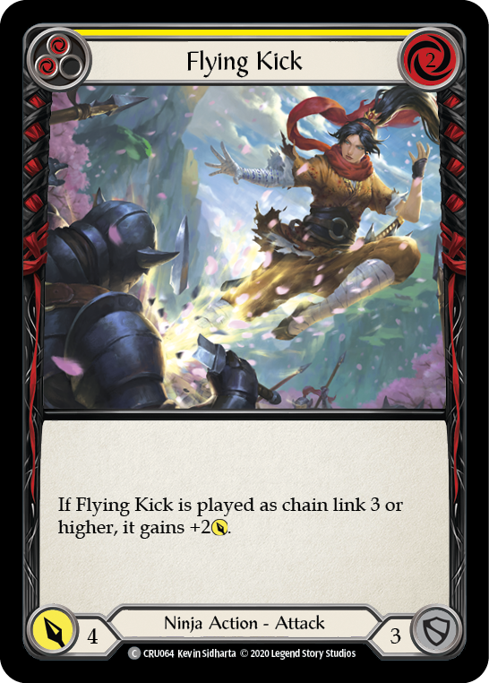 Flying Kick (Yellow) [CRU064] (Crucible of War)  1st Edition Rainbow Foil | Boutique FDB TCG