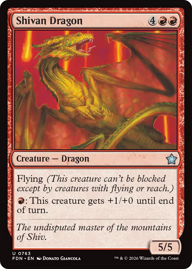 Shivan Dragon (0763) [Foundations] | Boutique FDB TCG