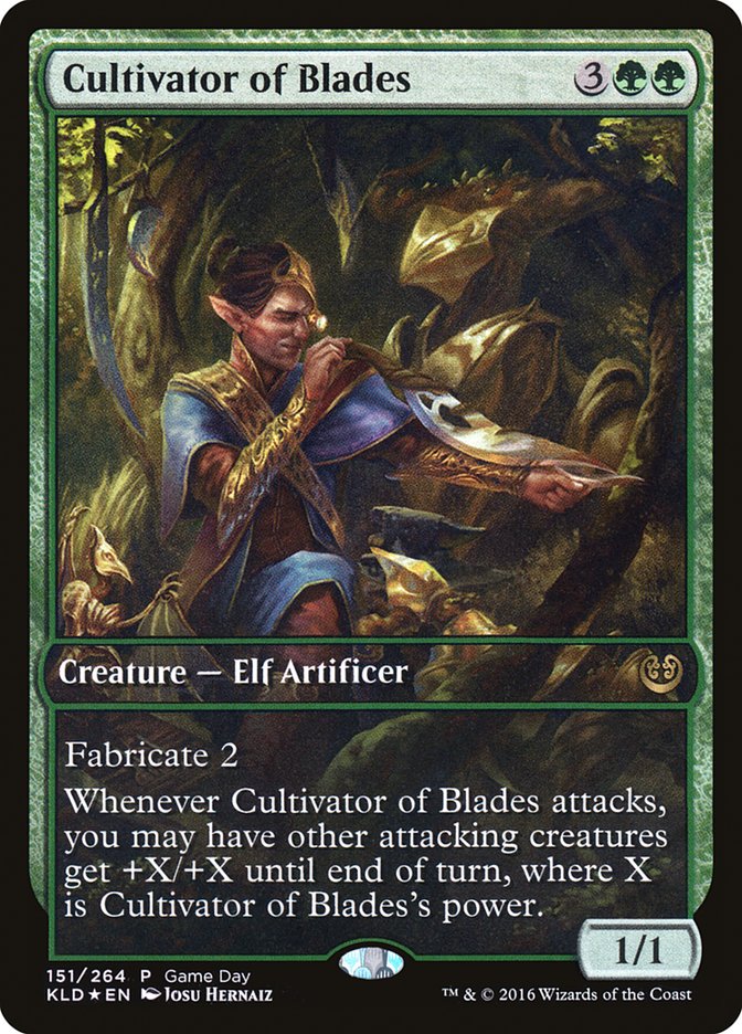 Cultivator of Blades (Game Day) (Full Art) [Kaladesh Promos] | Boutique FDB TCG