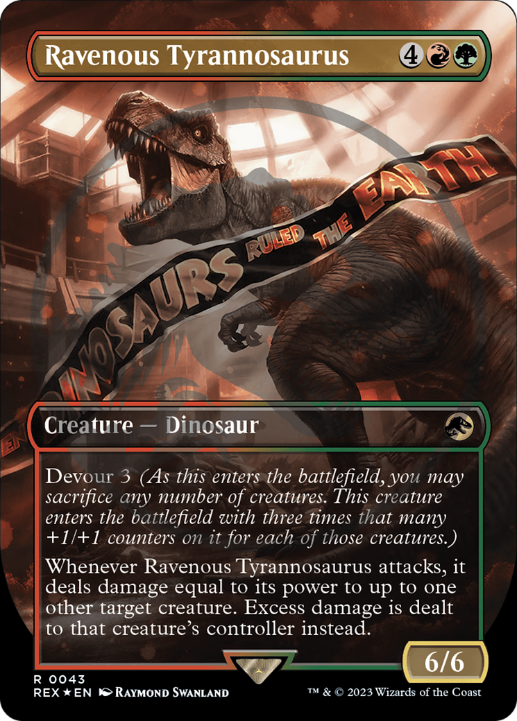 Ravenous Tyrannosaurus (Emblem) (Borderless) [Jurassic World Collection Tokens] | Boutique FDB TCG