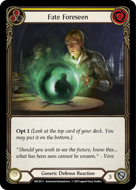 Fate Foreseen (Yellow) [ARC201-C] (Arcane Rising)  1st Edition Rainbow Foil | Boutique FDB TCG