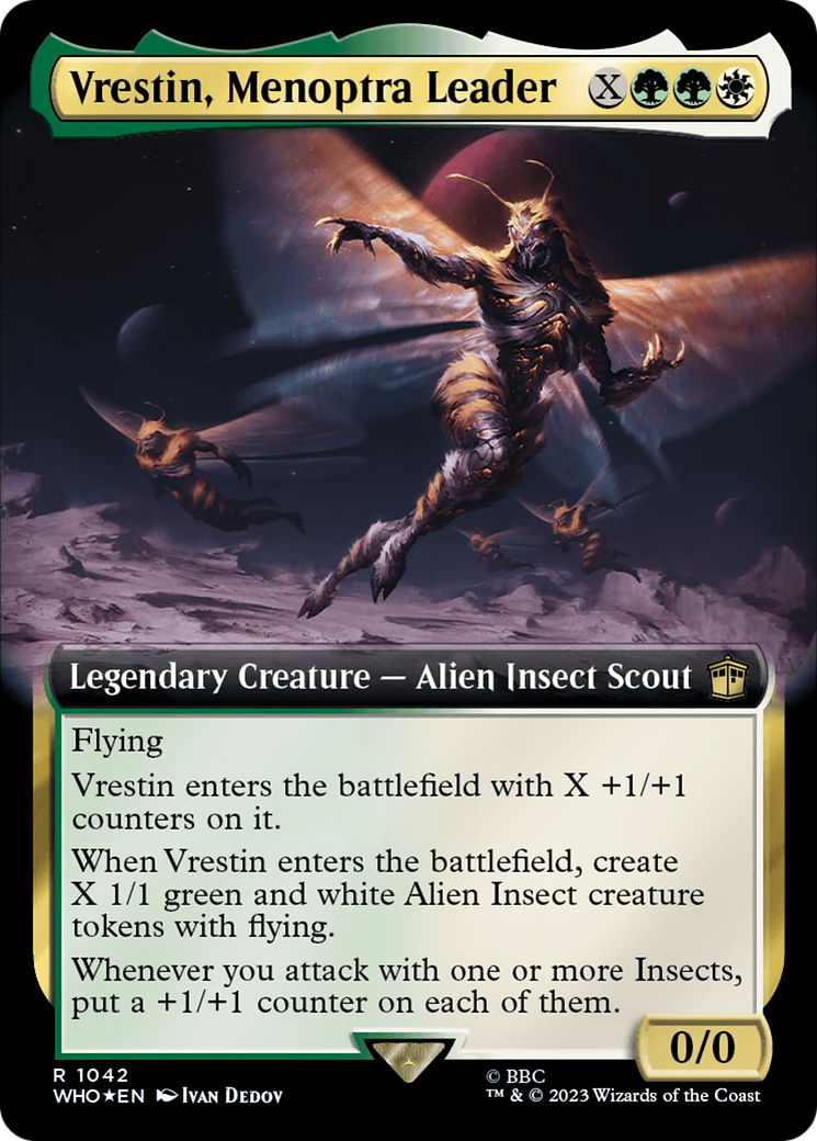 Vrestin, Menoptra Leader (Extended Art) (Surge Foil) [Doctor Who] | Boutique FDB TCG