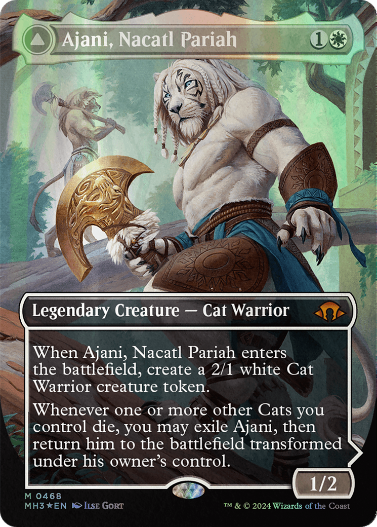 Ajani, Nacatl Pariah // Ajani, Nacatl Avenger (Borderless) (Textured Foil) [Modern Horizons 3] | Boutique FDB TCG