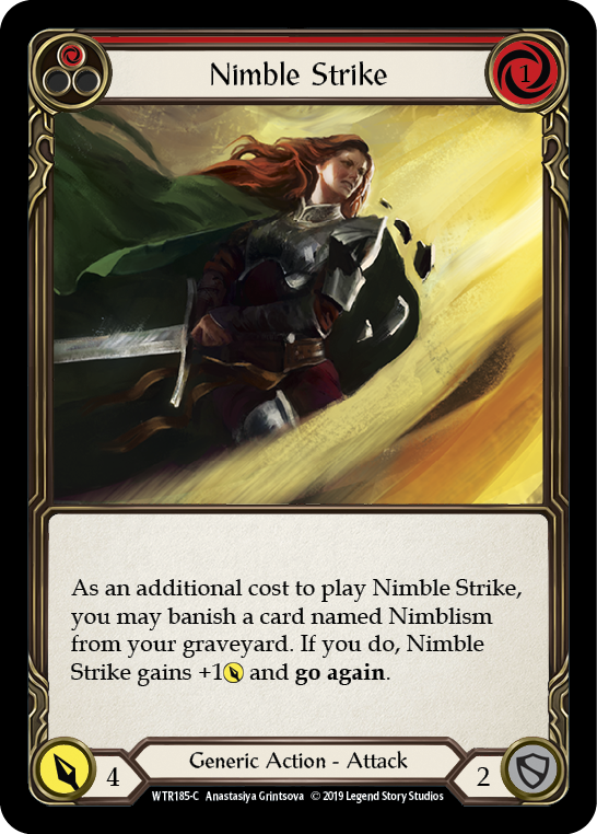 Nimble Strike (Red) [WTR185-C] (Welcome to Rathe)  Alpha Print Rainbow Foil | Boutique FDB TCG