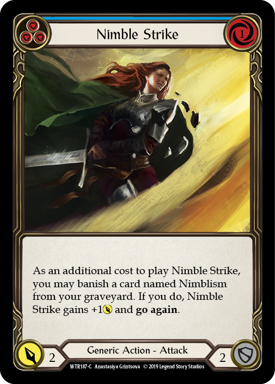 Nimble Strike (Blue) [WTR187-C] (Welcome to Rathe)  Alpha Print Rainbow Foil | Boutique FDB TCG