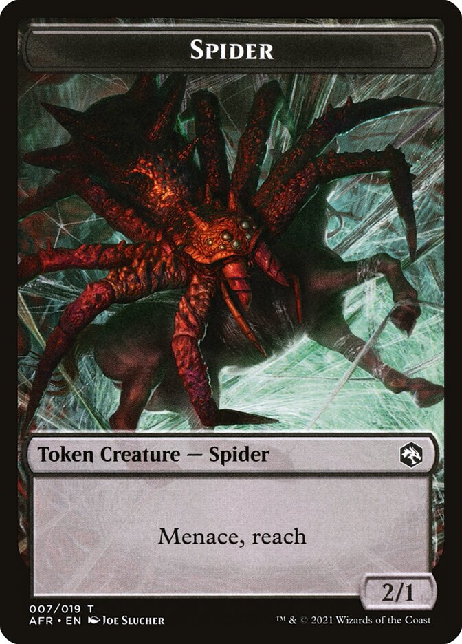 Spider // Icingdeath, Frost Tongue Double-Sided Token [Dungeons & Dragons: Adventures in the Forgotten Realms Tokens] | Boutique FDB TCG