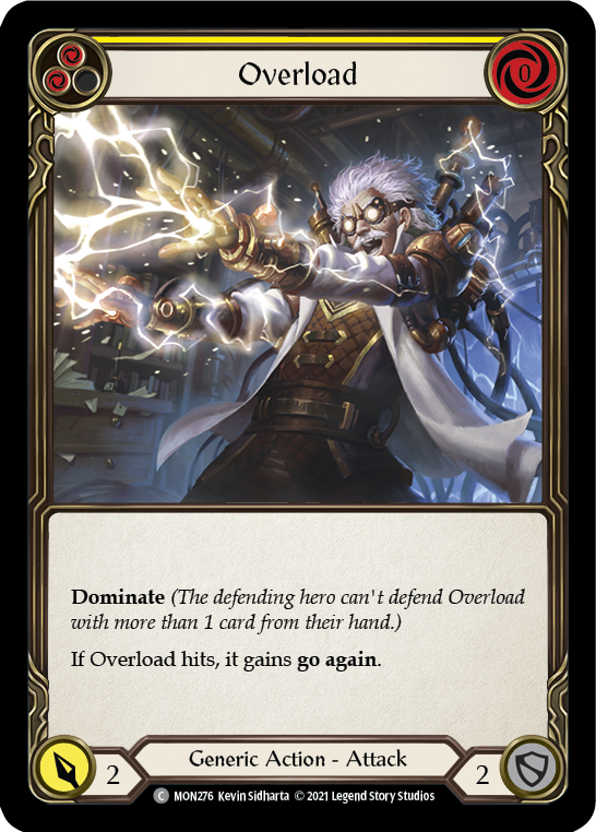 Overload (Yellow) [MON276-RF] (Monarch)  1st Edition Rainbow Foil | Boutique FDB TCG