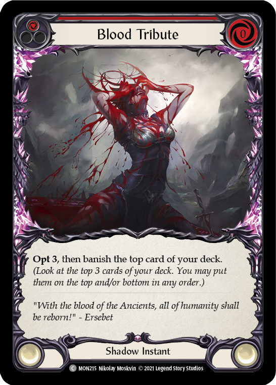 Blood Tribute (Red) [MON215-RF] (Monarch)  1st Edition Rainbow Foil | Boutique FDB TCG