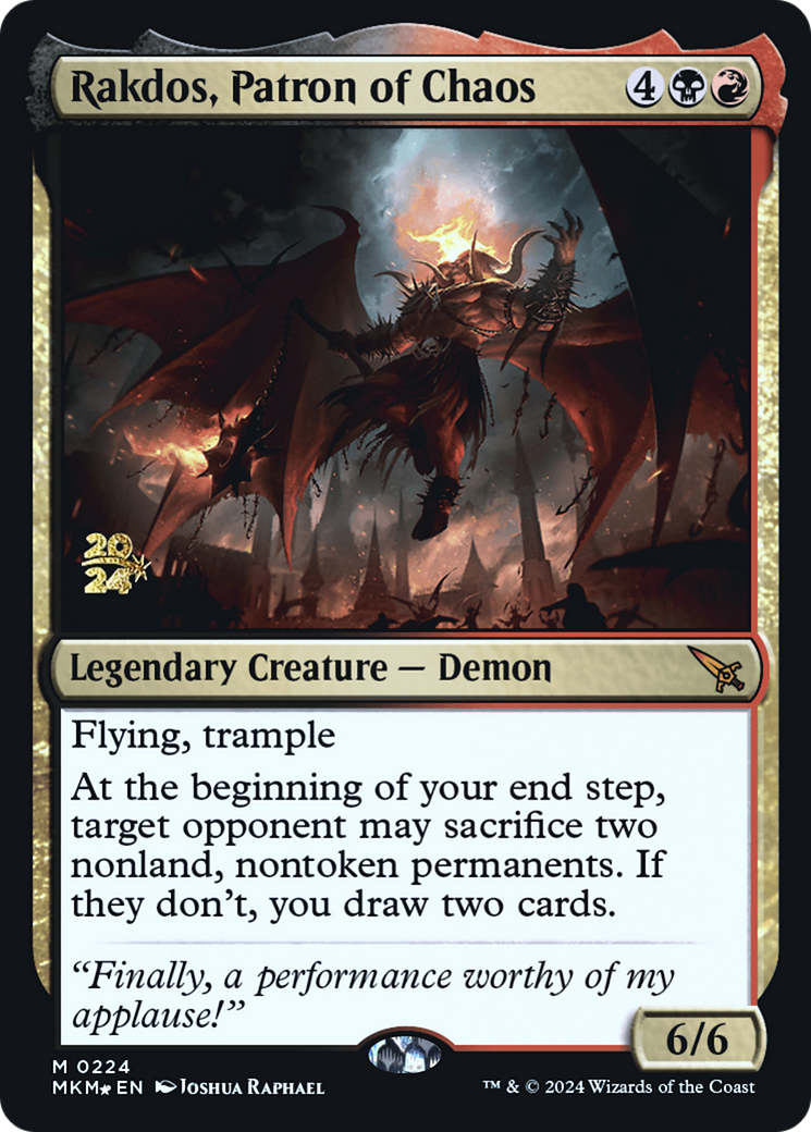 Rakdos, Patron of Chaos [Murders at Karlov Manor Prerelease Promos] | Boutique FDB TCG