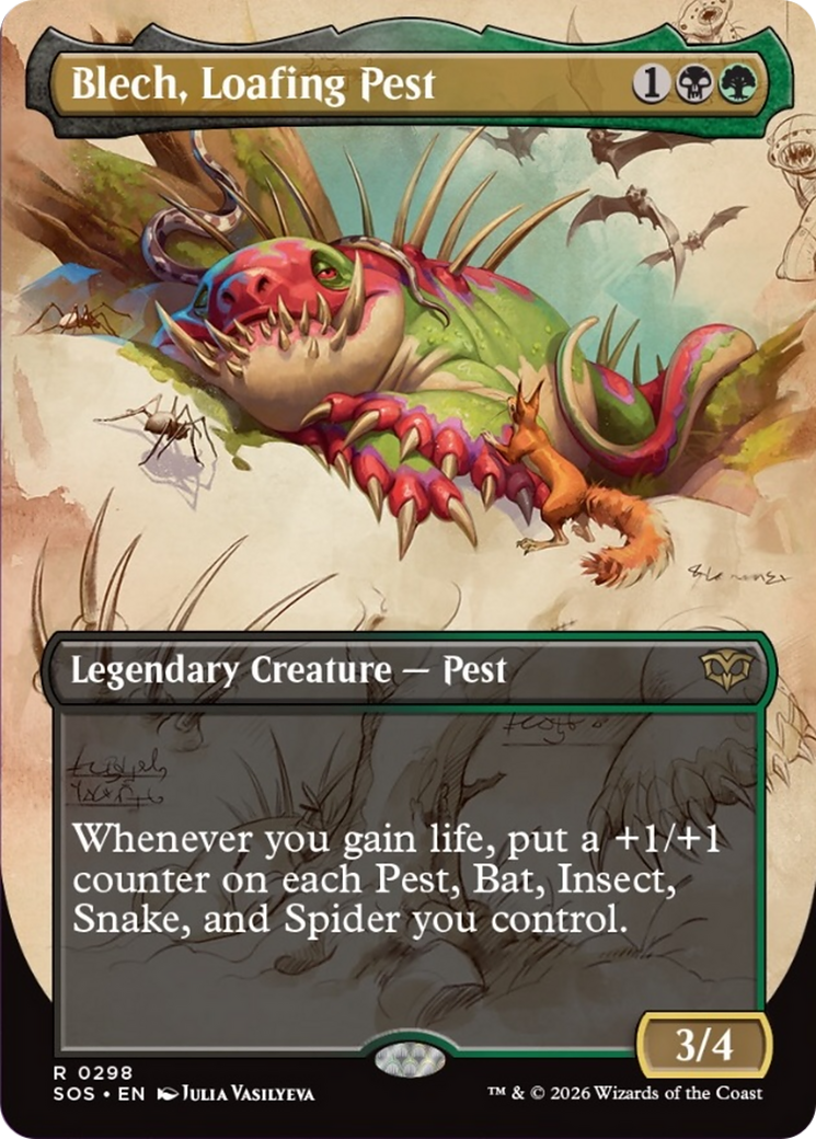 Blech, Loafing Pest (Borderless) [Secrets of Strixhaven] | Boutique FDB TCG