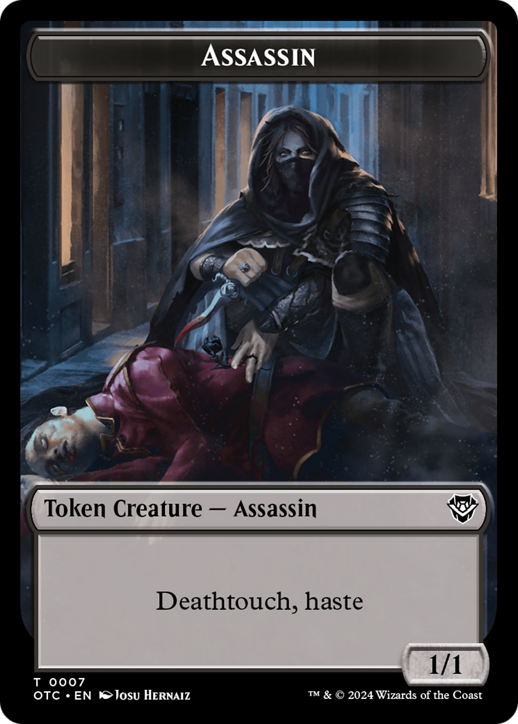 Assassin // Food Double-Sided Token [Outlaws of Thunder Junction Commander Tokens] | Boutique FDB TCG