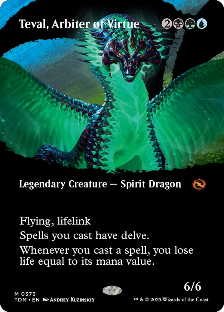 Teval, Arbiter of Virtue (Borderless) [Tarkir: Dragonstorm] | Boutique FDB TCG