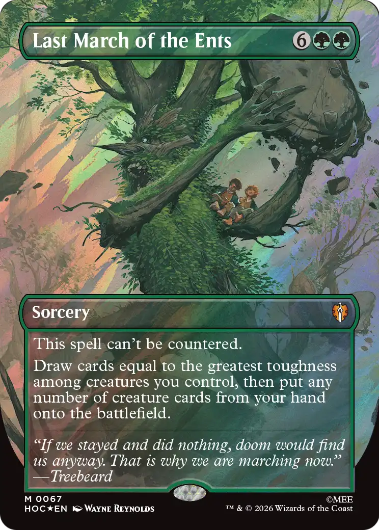 Last March of the Ents (Borderless) (Surge Foil) [The Hobbit: Eternal-Legal] | Boutique FDB TCG