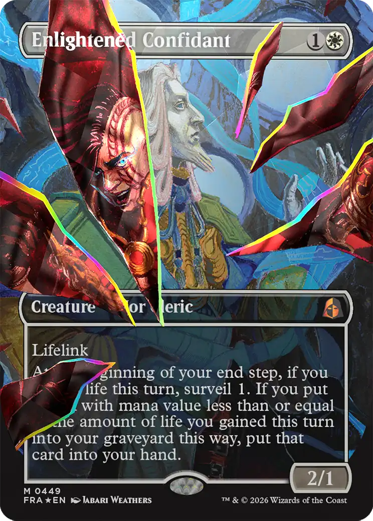 Enlightened Confidant (Borderless) (Facet Foil) [Reality Fracture] | Boutique FDB TCG