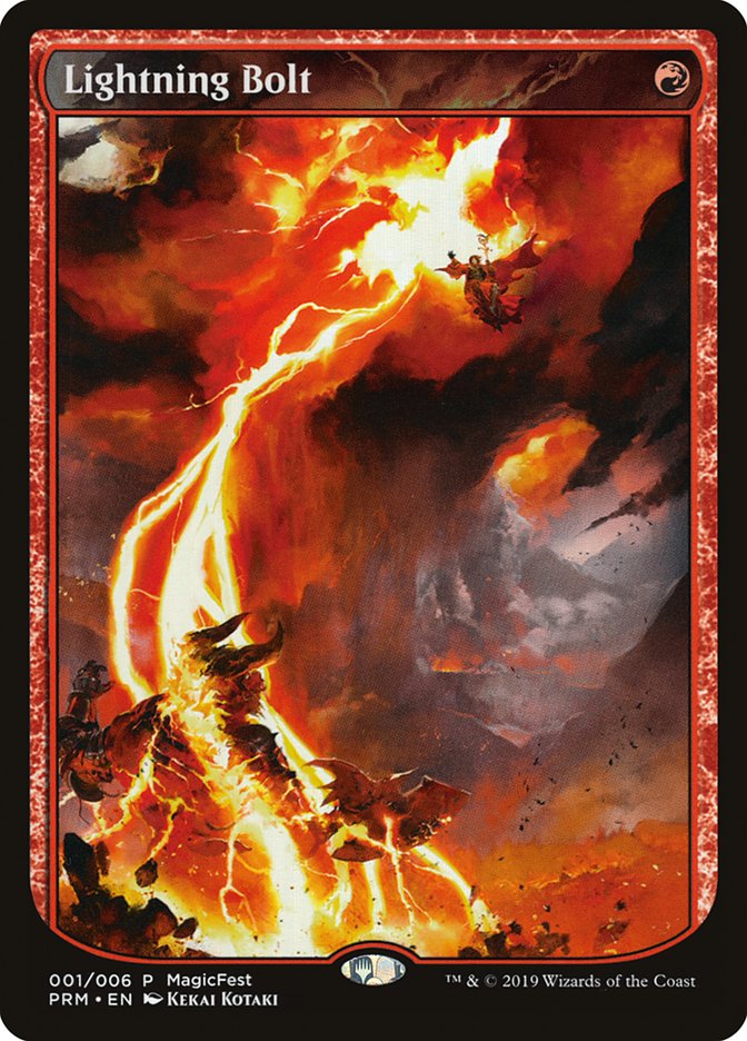 Lightning Bolt (Textless) [MagicFest 2019] | Boutique FDB TCG