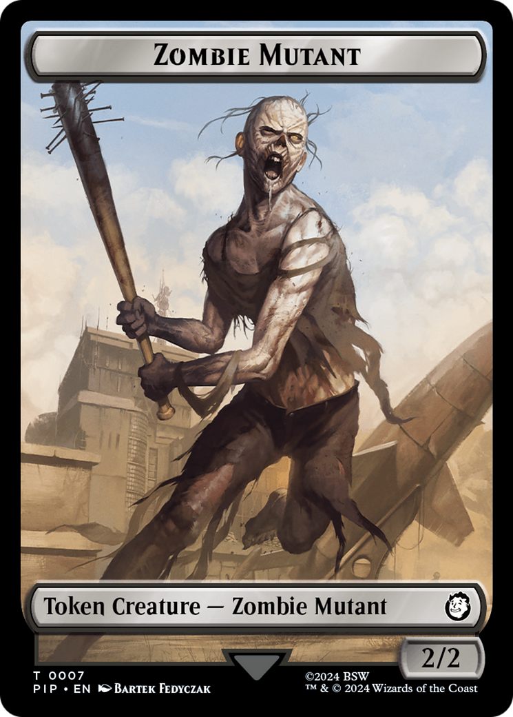 Treasure (0018) // Zombie Mutant Double-Sided Token [Fallout Tokens] | Boutique FDB TCG