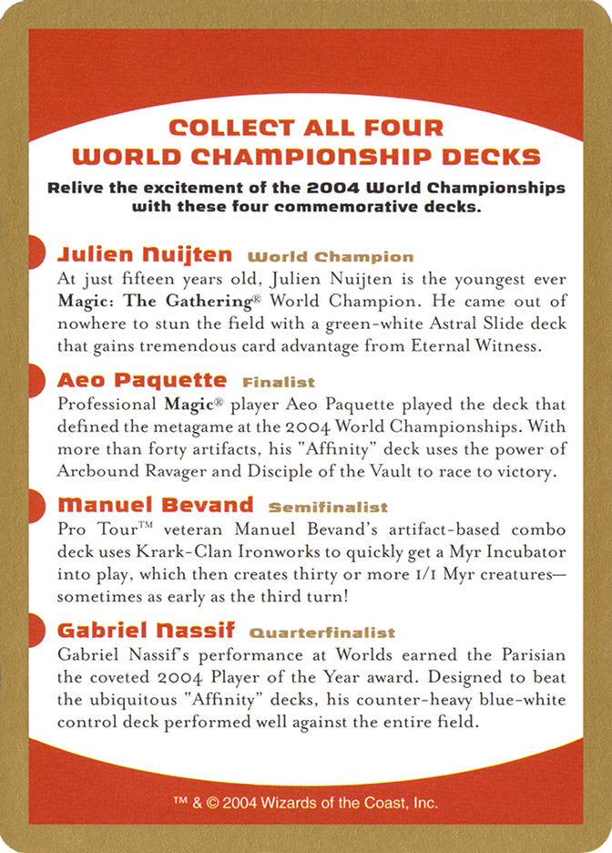 2004 World Championships Ad [World Championship Decks 2004] | Boutique FDB TCG