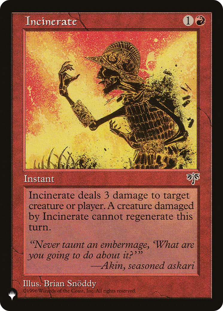 Incinerate [The List Reprints] | Boutique FDB TCG