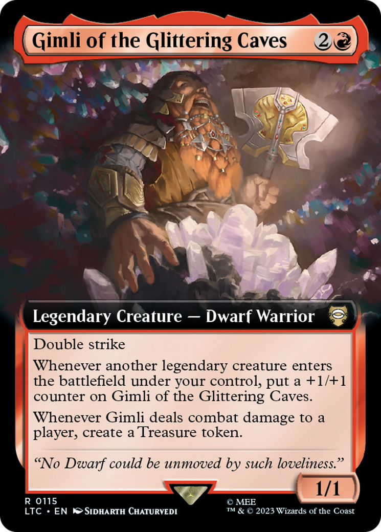 Gimli of the Glittering Caves (Extended Art) [The Lord of the Rings: Tales of Middle-Earth Commander] | Boutique FDB TCG