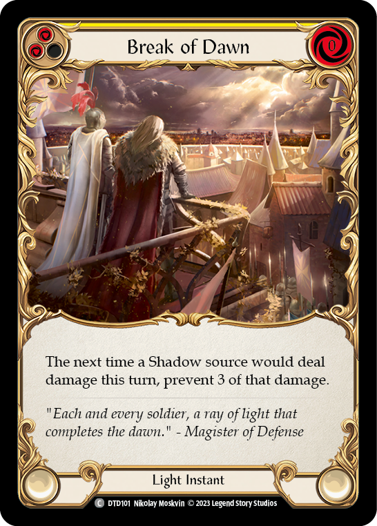 Break of Dawn (Yellow) [DTD101] (Dusk Till Dawn)  Rainbow Foil | Boutique FDB TCG
