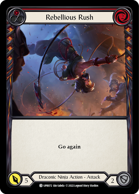 Rebellious Rush (Red) [UPR072] (Uprising)  Rainbow Foil | Boutique FDB TCG
