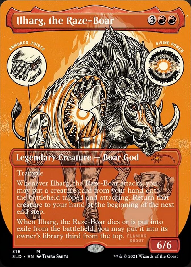 Ilharg, the Raze-Boar (Borderless Foil Etched) [Secret Lair Drop Series] | Boutique FDB TCG