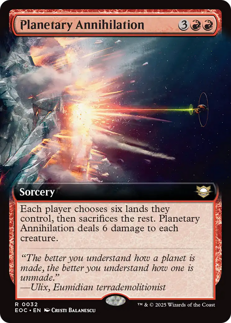 Planetary Annihilation (Extended Art) [Edge of Eternities Commander] | Boutique FDB TCG