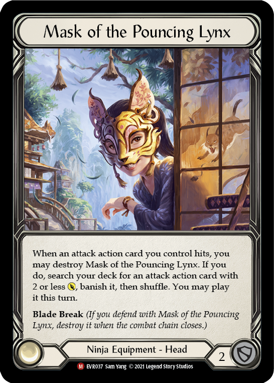 Mask of the Pouncing Lynx [EVR037] (Everfest)  1st Edition Cold Foil | Boutique FDB TCG