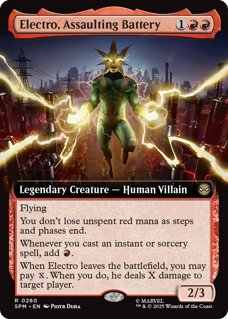 Electro, Assaulting Battery (Extended Art) [Marvel's Spider-Man] | Boutique FDB TCG