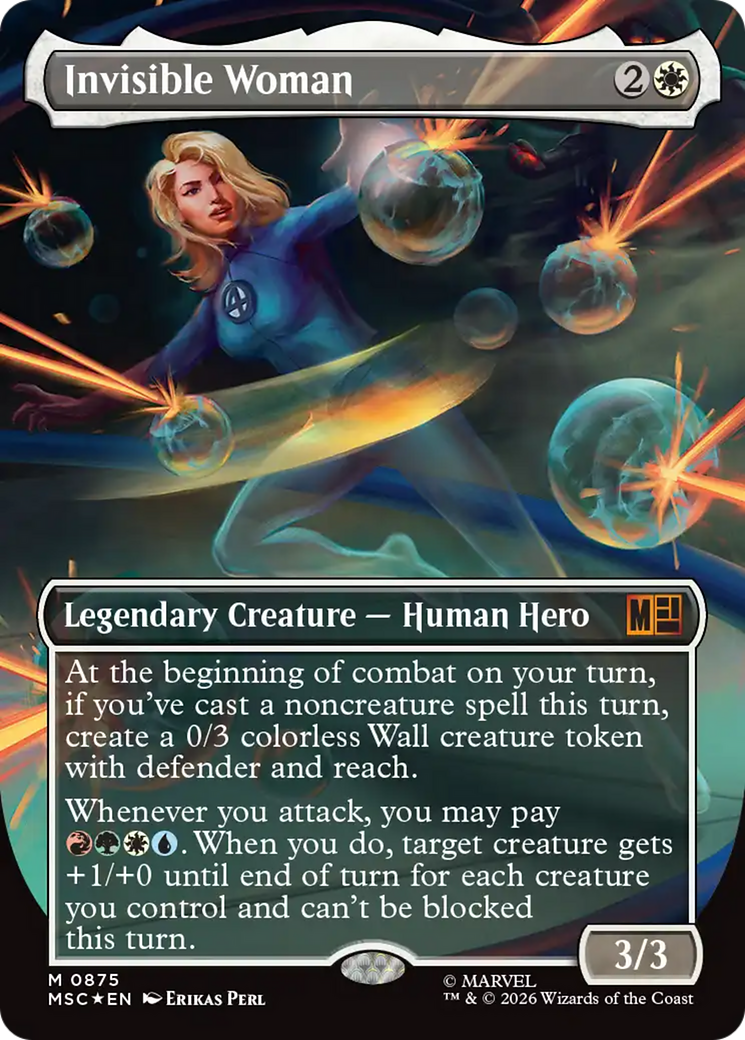 Invisible Woman (Borderless) (Surge Foil) [Marvel Super Heroes Commander] | Boutique FDB TCG
