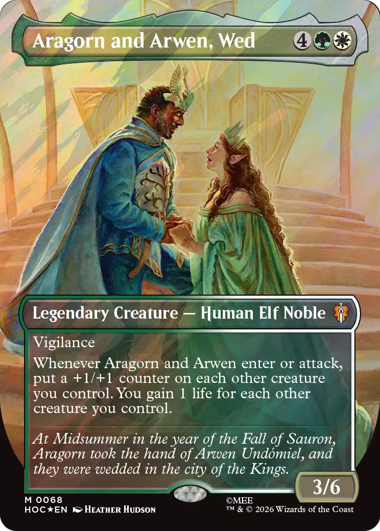 Aragorn and Arwen, Wed (Borderless) (Surge Foil) [The Hobbit] | Boutique FDB TCG
