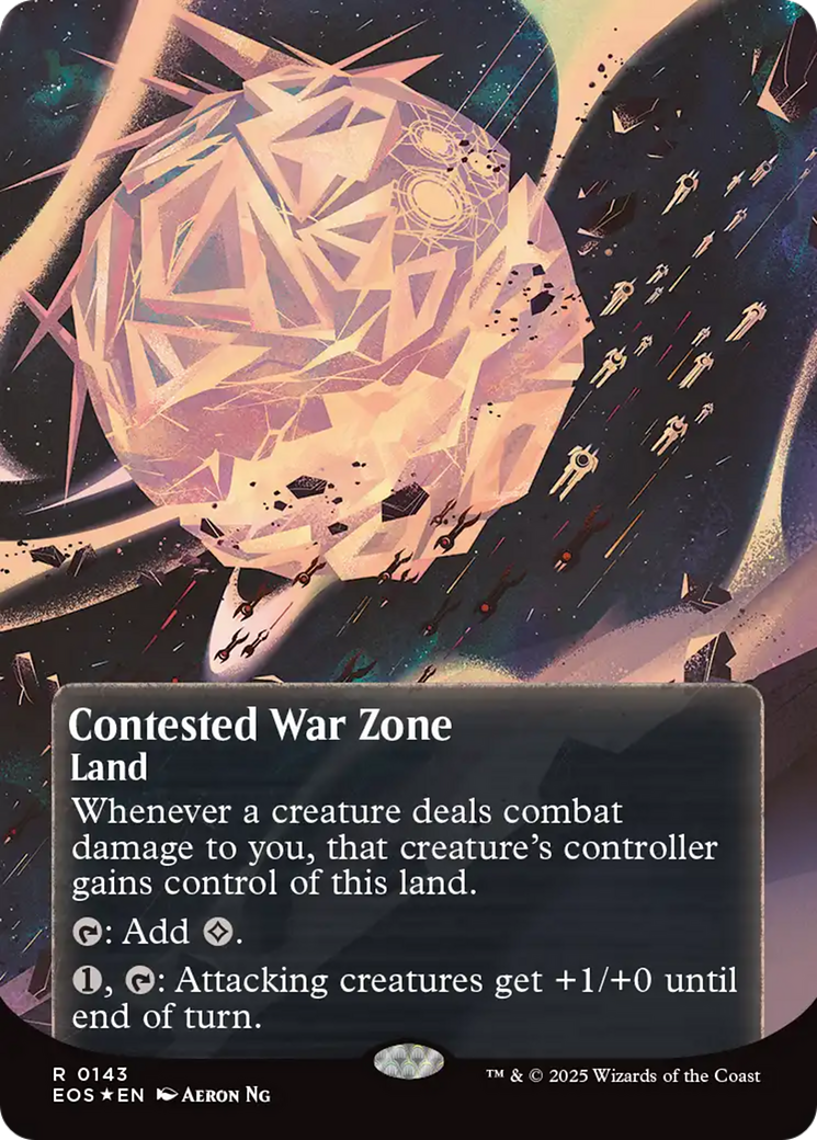 Contested War Zone (0143) (Borderless) (Galaxy Foil) [Edge of Eternities: Stellar Sights] | Boutique FDB TCG