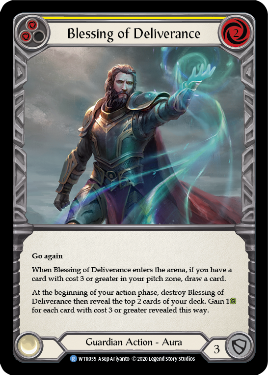 Blessing of Deliverance (Yellow) [U-WTR055] (Welcome to Rathe Unlimited)  Unlimited Rainbow Foil | Boutique FDB TCG