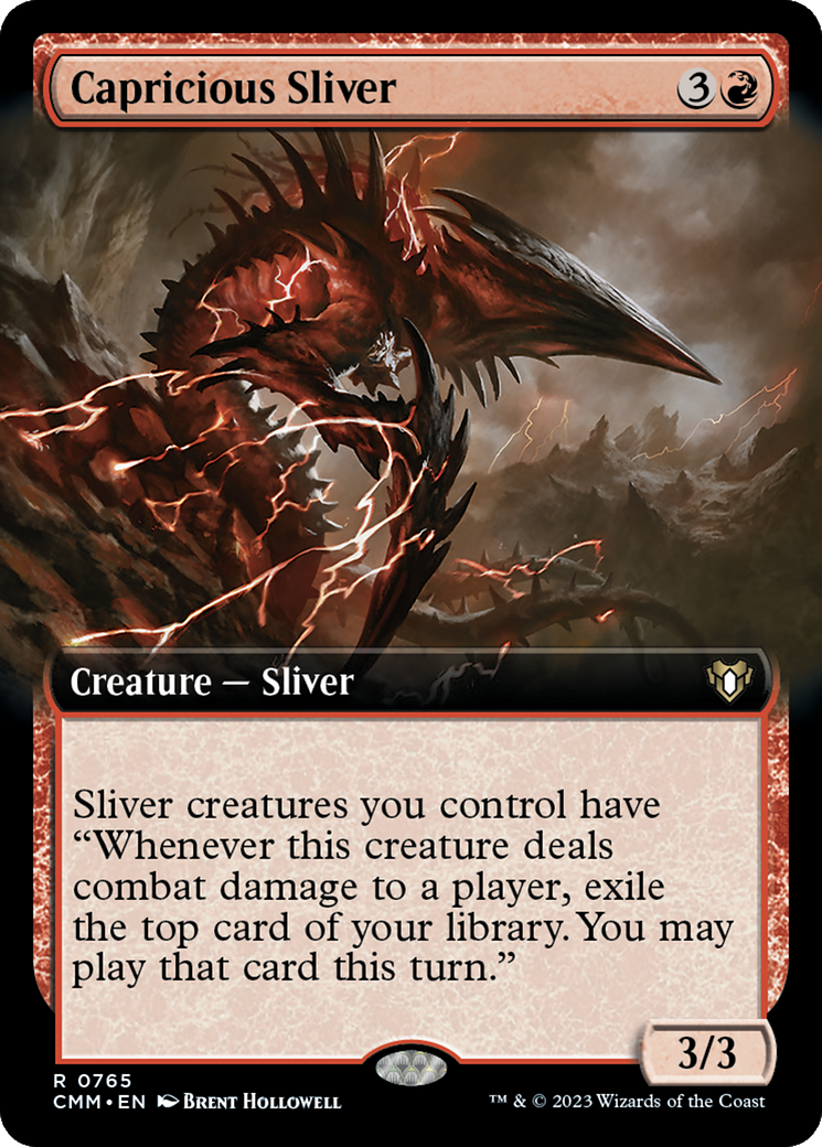 Capricious Sliver (Extended Art) [Commander Masters] | Boutique FDB TCG