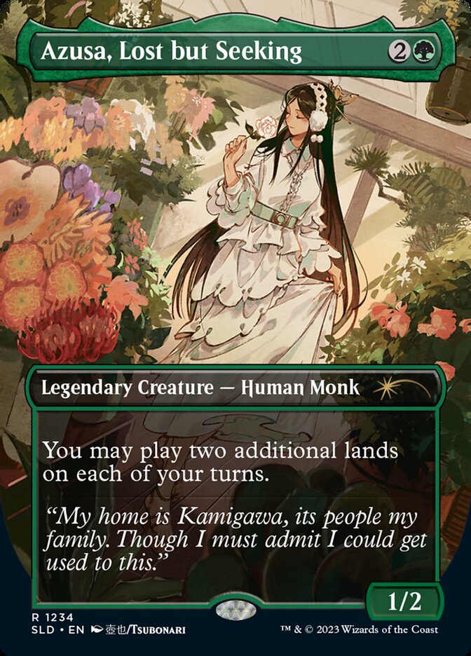 Azusa, Lost but Seeking (Borderless) [Secret Lair Drop Series] | Boutique FDB TCG