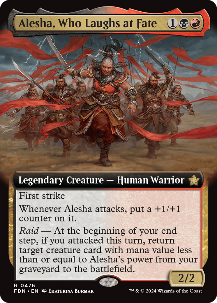 Alesha, Who Laughs at Fate (Extended Art) [Foundations] | Boutique FDB TCG