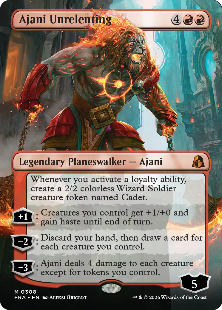 Ajani Unrelenting (Borderless) [Reality Fracture] | Boutique FDB TCG
