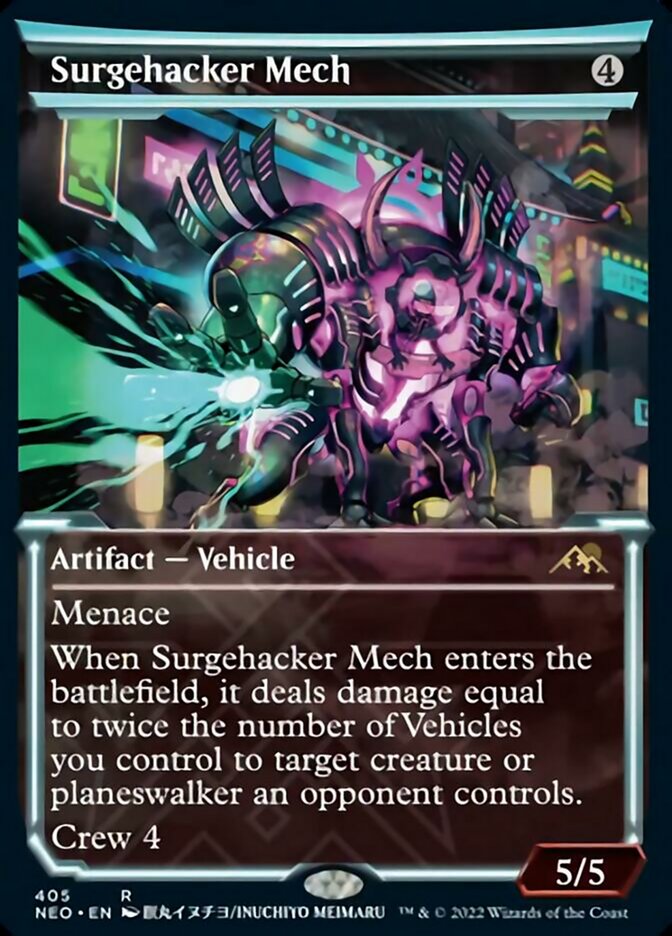 Surgehacker Mech (Showcase Soft Glow) [Kamigawa: Neon Dynasty] | Boutique FDB TCG