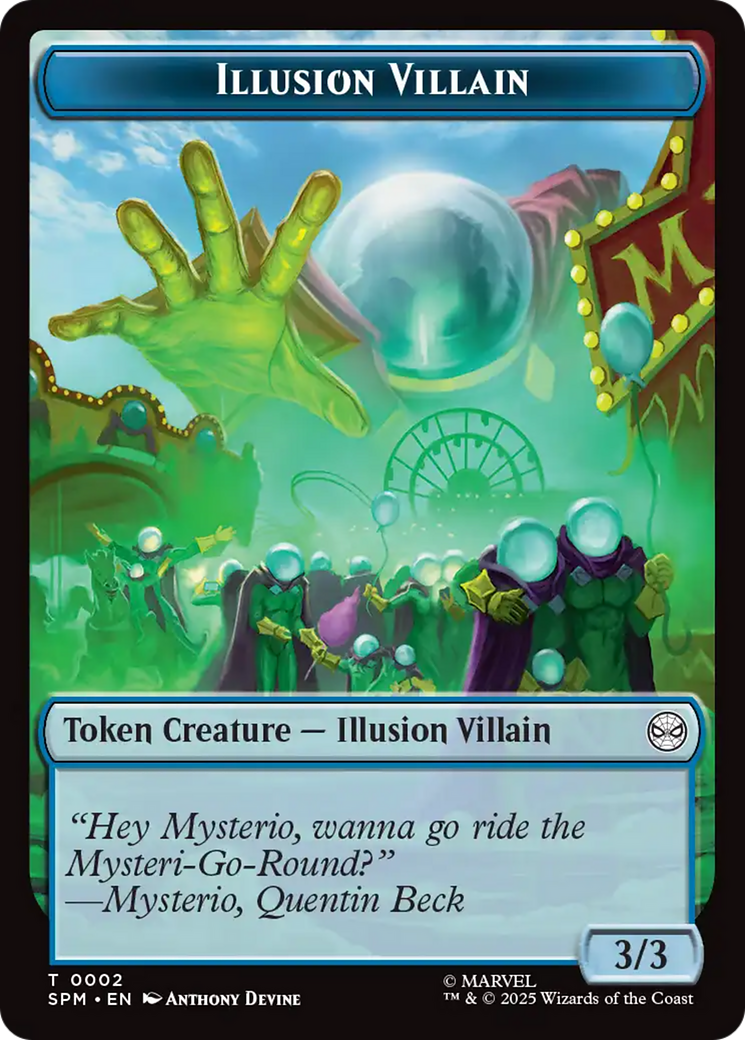 Spider // Illusion Villain Double-Sided Token [Marvel's Spider-Man Tokens] | Boutique FDB TCG