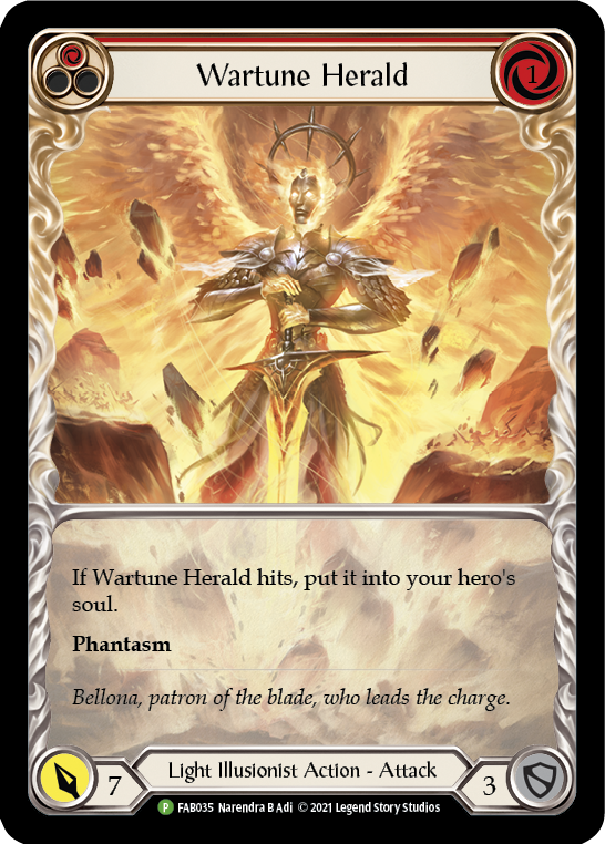 Wartune Herald (Red Extended Art) [FAB035] (Promo)  Rainbow Foil | Boutique FDB TCG